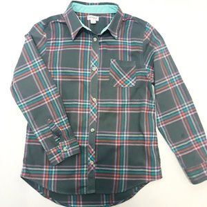 🛒3 for $15 Sale!!    Cat & Jack Girl's Gray Plaid Long-Sleeved Shirt